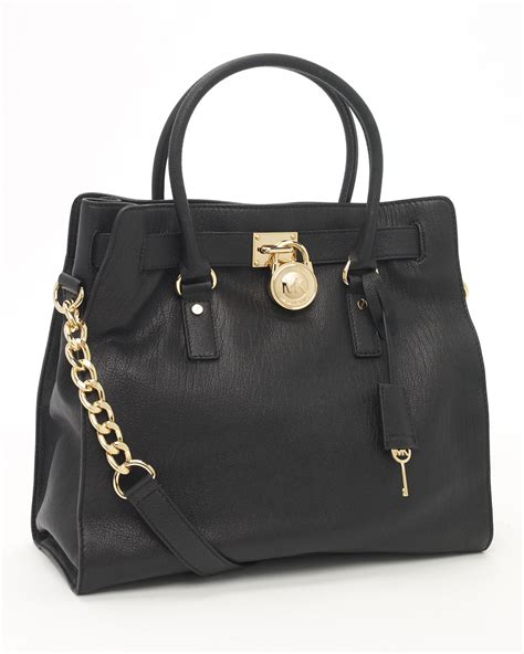 michael michael kors hamilton tote black|Michael Kors Hamilton studded tote.